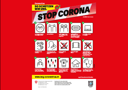 Plakat des BAG mit Verhaltensregeln Corona